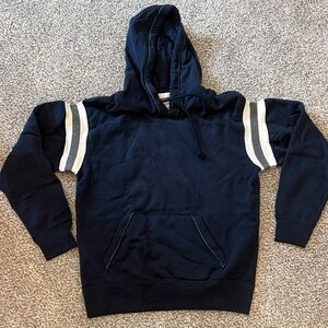 J. America Navy Hooded Pullover with White Stripe Detail